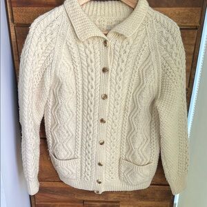 Vintage Wool Cable Knit Women's Fisherman Sweater